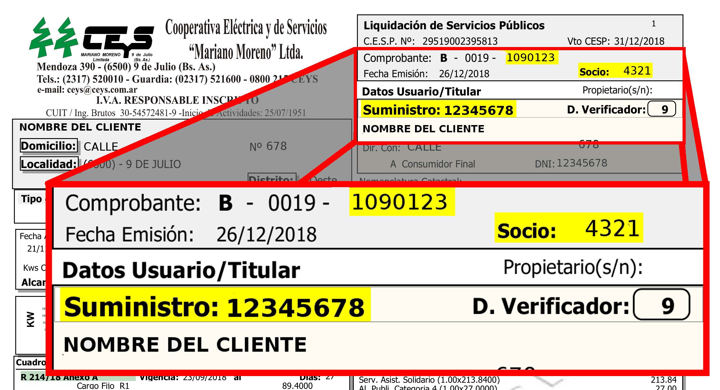 Detalle de una factura factura